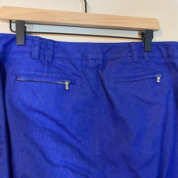 Etcetera Bright Royal Blue Tapered Leg Jeans Ankle Zipper Mid Rise Sz 8 - Picture 8 of 9